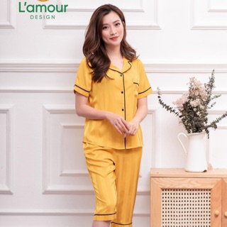 Bộ lụa vàng trơn sọc - lửng