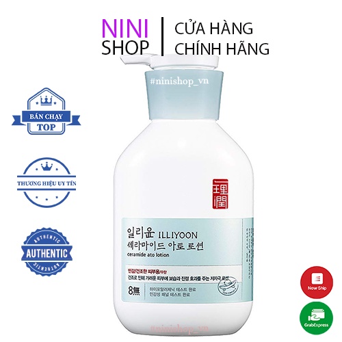 Sữa dưỡng ẩm dịu nhẹ, lành tính dành cho mặt và cơ thể ILLIYOON Ceramide Ato Lotion 350ml