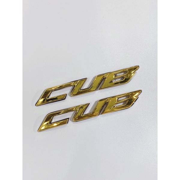 Cặp tem chữ Cub CUB nhựa cứng dáng cong dán trang trí xe