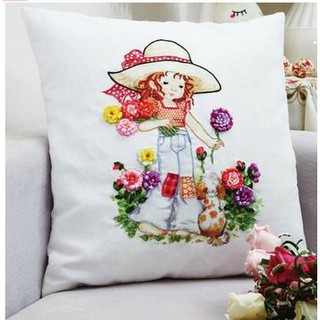 Set 2 vỏ gối thêu ruy băng công chúa