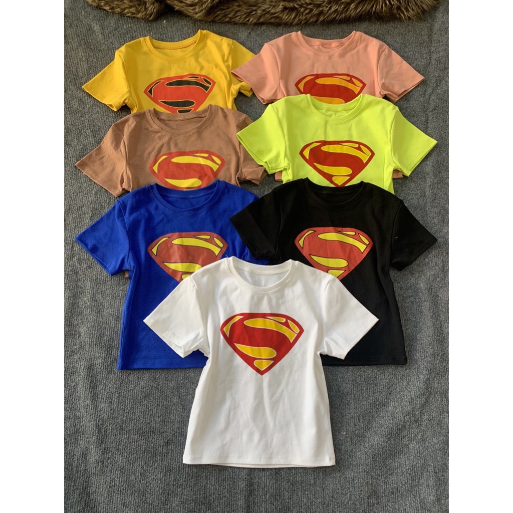 Áo croptop thun bozip êm đẹp in hình siêu nhân siêu hot hit cá tính cool