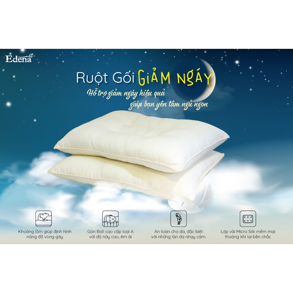 Ruột Gối Giảm Ngáy EDENA - Sảng Khoái Cho Giấc Ngủ Lâu Dài, Chính Hãng