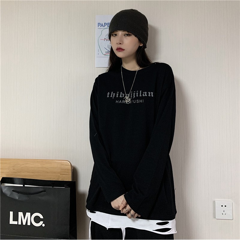 Áo thun tay dài Phản Quang form rộng Yinxx, áo sweater Unisex SW05