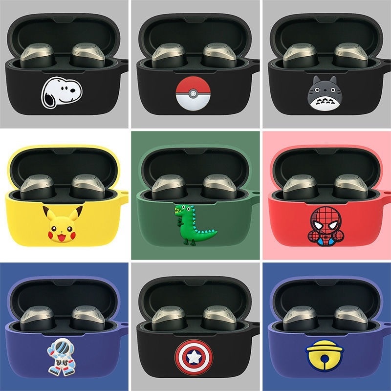 Vỏ Bảo Vệ Hộp Sạc Tai Nghe Jabra Elite 85T Chất Liệu Mềm Màu Trơn Họa Tiết Hoạt Hình