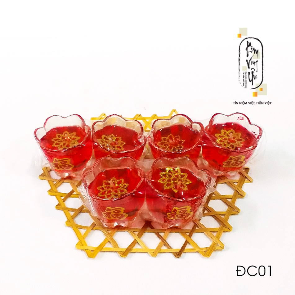 Đèn cầy ly cúng Múi Hoa ĐC01 cao 5 cm