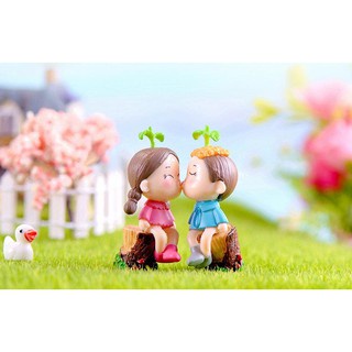 |FREESHIP| CẶP ĐÔI MẦM CÂY - Phụ kiện trang trí cây xanh để bàn làm việc, mô hình trang trí cho bể cá, tiểu cảnh