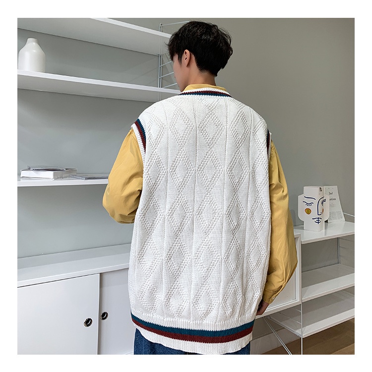 [M-2XL] 2023 Thời trang mới tại chỗ Phong cách Hàn Quốc Áo len dệt kim không tay áo polo nam unisex áo thun nam có cổ cao cấp
