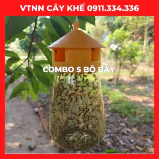 Bẫy Ruồi Vàng Có Thuốc Ruồi Vàng, Thuốc Diệt Ruồi Vàng Dùng Cho Cây Ăn Trái, Phong Lan, Rau Màu - 5 Bộ Bẫy