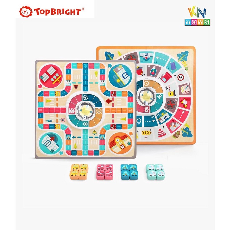 Đồ chơi Cờ cá ngựa phiên bản ô tô bằng gỗ chính hãng TOPBRIGHT – Family Games Motown Flying Chess (cho bé từ 3+)
