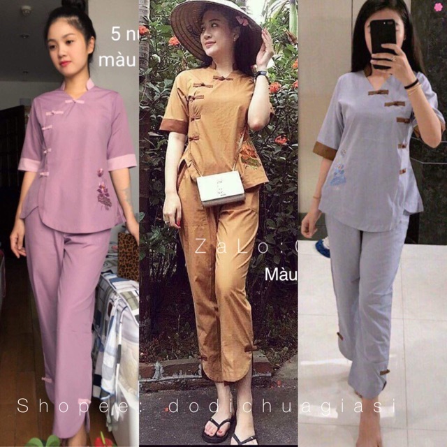 Đồ Lam Đi Chùa # Mẫu 5 Nút