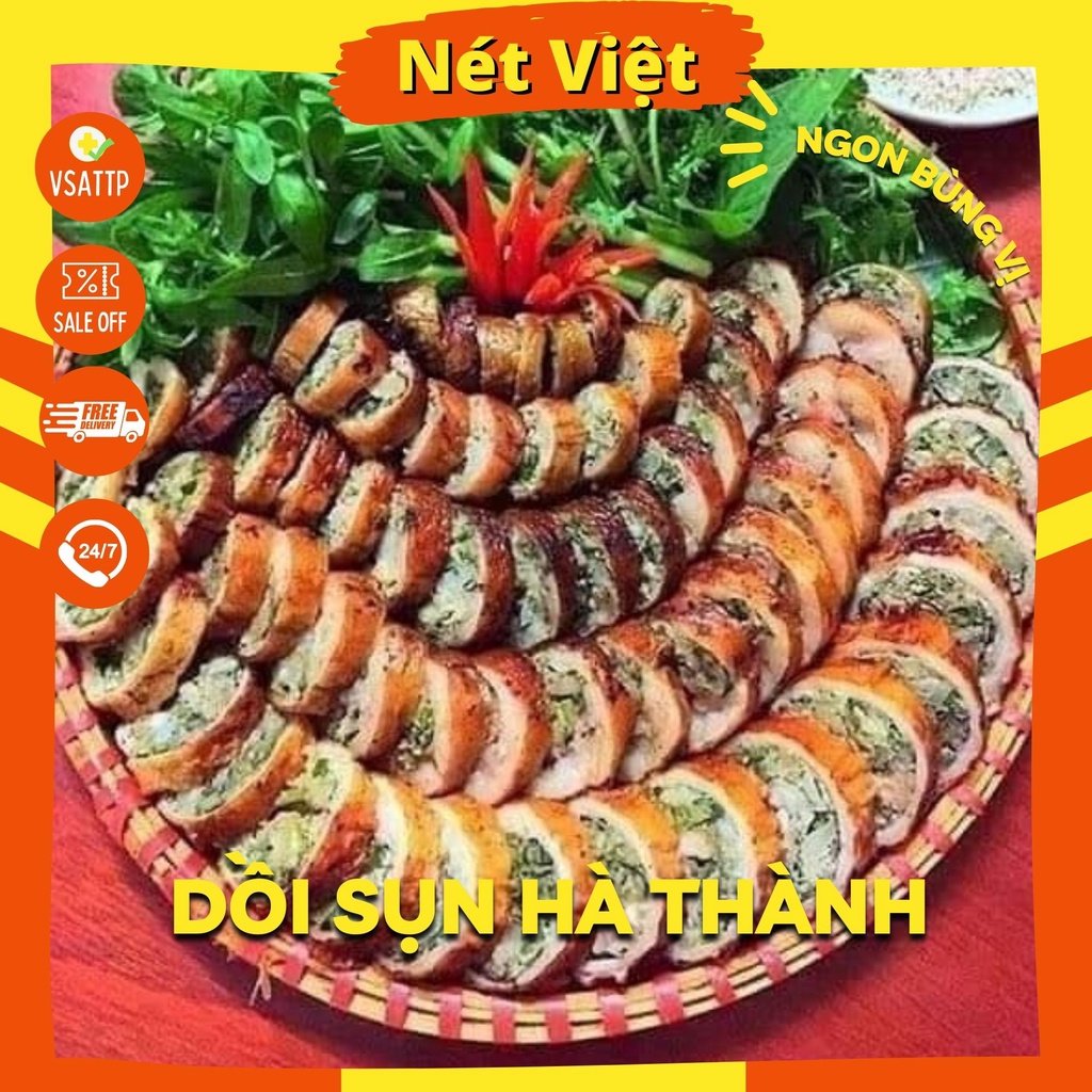 Dồi Sụn Hà Thành, Dồi Sụn Non Đặc Sản Hà Thành Gói 500g 10 Cái Chiên Nướng