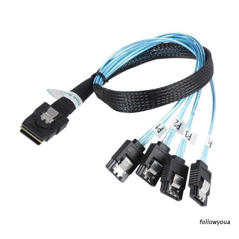 Dây cáp chuyển đổi dữ liệu 0.5m/1m Mini SFF-8087 sang 4 SATA Mini SFF8087 36P sang 4 SATA 7P 12Gbps