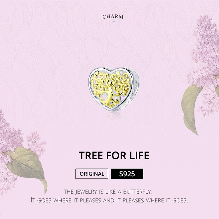 Hạt Charm Bamoer Bạc 925 Hình Trái Tim Xinh Xắn Dùng Làm Trang Sức Thủ Công