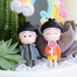 Phụ kiện tiểu cảnh - Cặp đôi em bé nhựa