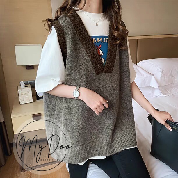 Áo gile cổ V viền Ulzzang ⚡️HANG LOẠI I ⚡️ áo ghi lê cho nữ basic nhẹ nhàng- GL16 | BigBuy360 - bigbuy360.vn