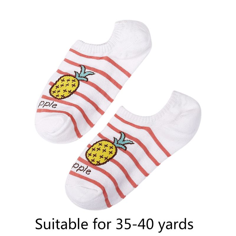 Đôi Vớ Thuyền Chống Trượt In Hình Trái Cây Hoạt Hình Cho Nữ