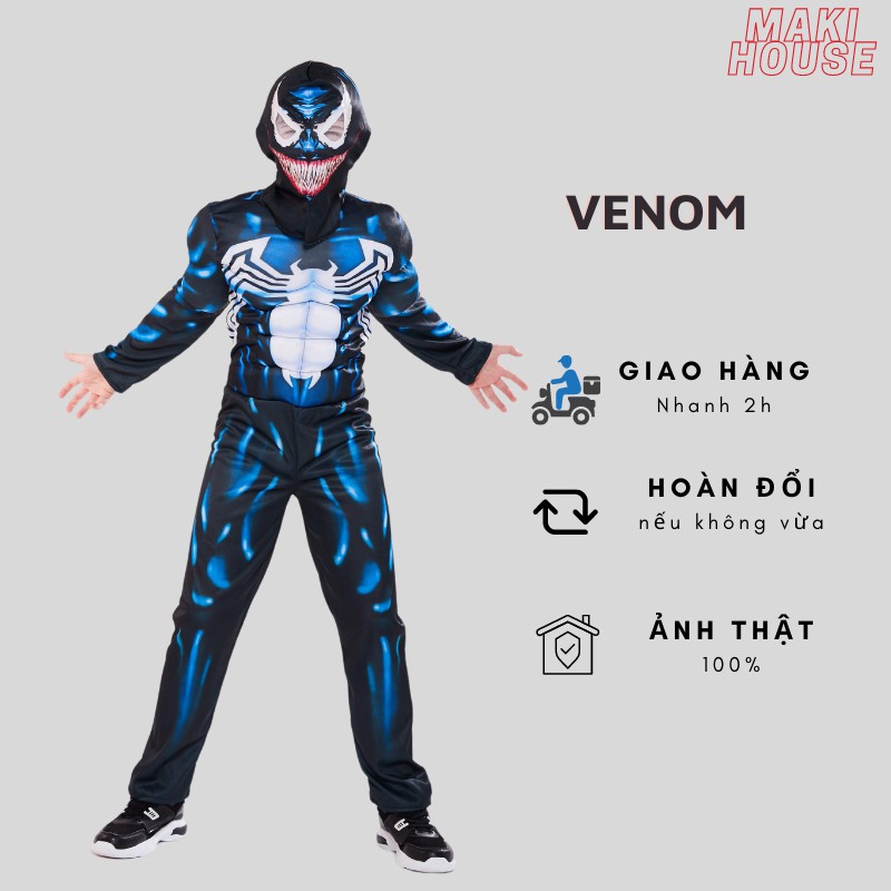 Bộ quần áo hoá trang siêu anh hùng cho trẻ em Venom - Người Nhện 3