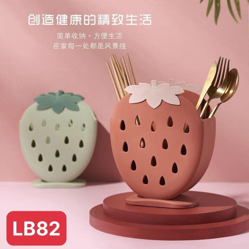 [RẺ VÔ ĐỊCH] Ống cắm đũa, muỗng nhựa hình quả dâu tây
