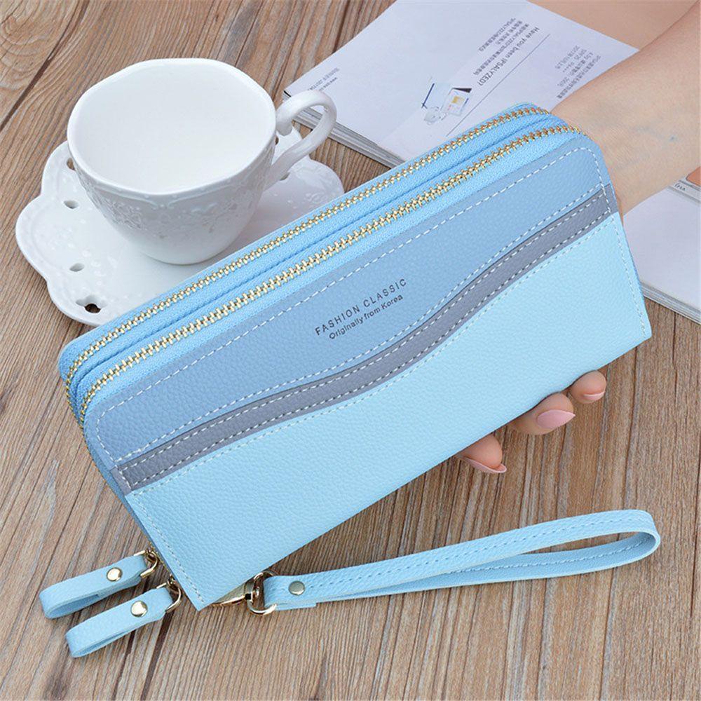 UUMIR Ví Da PU Dáng Dài Đựng Thẻ Thiết Kế Xinh Xắn Cho Nữ Giá Đỡ