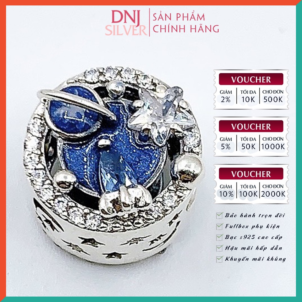 Vòng tay bạc 925 cao cấp dành cho nữ - Vòng tay charm bạc Astronaut And Star, vươn tới ước mơ - DNB019