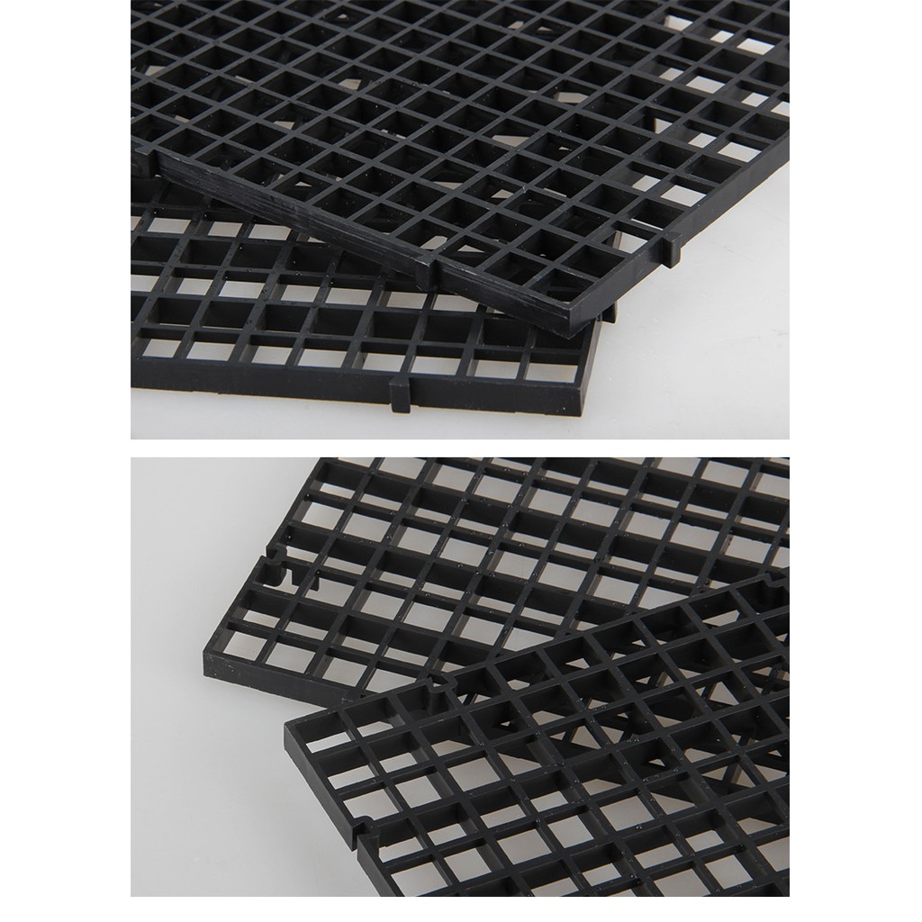 Tấm lưới lọc đáy bể cá Mius , vách bể bán cạn màu đen có khớp nối