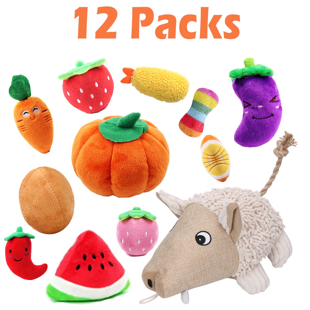 Set 12 đồ chơi nhai gặm mềm mại cho thú cưng