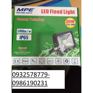 ĐÈN PHA LED CHỐNG NƯỚC 20W MPE SÁNG TRẮNG,VÀNG FLD-20T