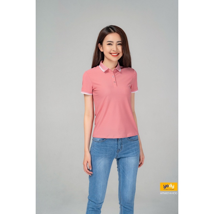 Áo Thun Có Cổ nữ YODY, Áo Phông Polo airy cool bo kẻ mềm mịn khô nhanh APN4014 | BigBuy360 - bigbuy360.vn