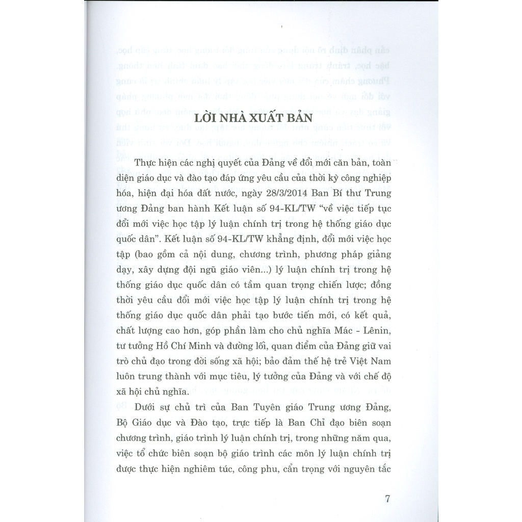 Sách - Giáo Trình Triết Học Mác - Lênin (Dành Cho Bậc Đại Học Hệ Không Chuyên Lý Luận Chính Trị)