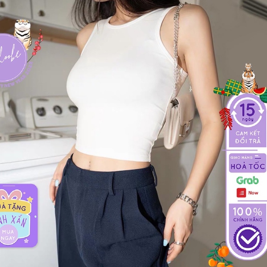 [QUÀ TẶNG STICKER] Áo croptop nữ C03 sát nách  kiểu ôm body tank top vải cotton co giãn tốt | BigBuy360 - bigbuy360.vn