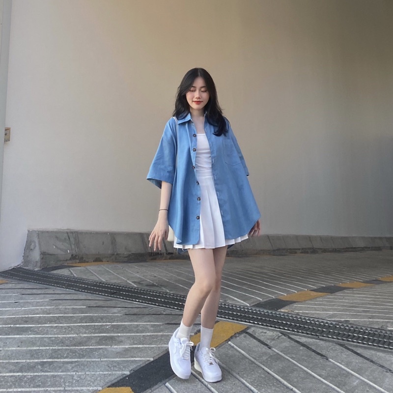 [ẢNH ĐỘC QUYỀN] ÁO SƠ MI DENIM OVERSIZED ULZZANG (ảnh thật) | BigBuy360 - bigbuy360.vn