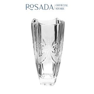 Lọ hoa pha lê bom vuông mài nơ Crystalite Bohemia 30cm