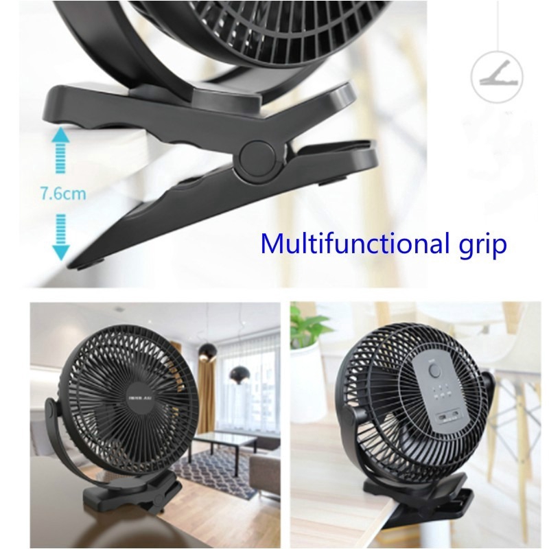Quạt Điện Để Bàn Dạng Kẹp 8inch Sạc Usb 720 24 Giờ Có Thể Điều Chỉnh