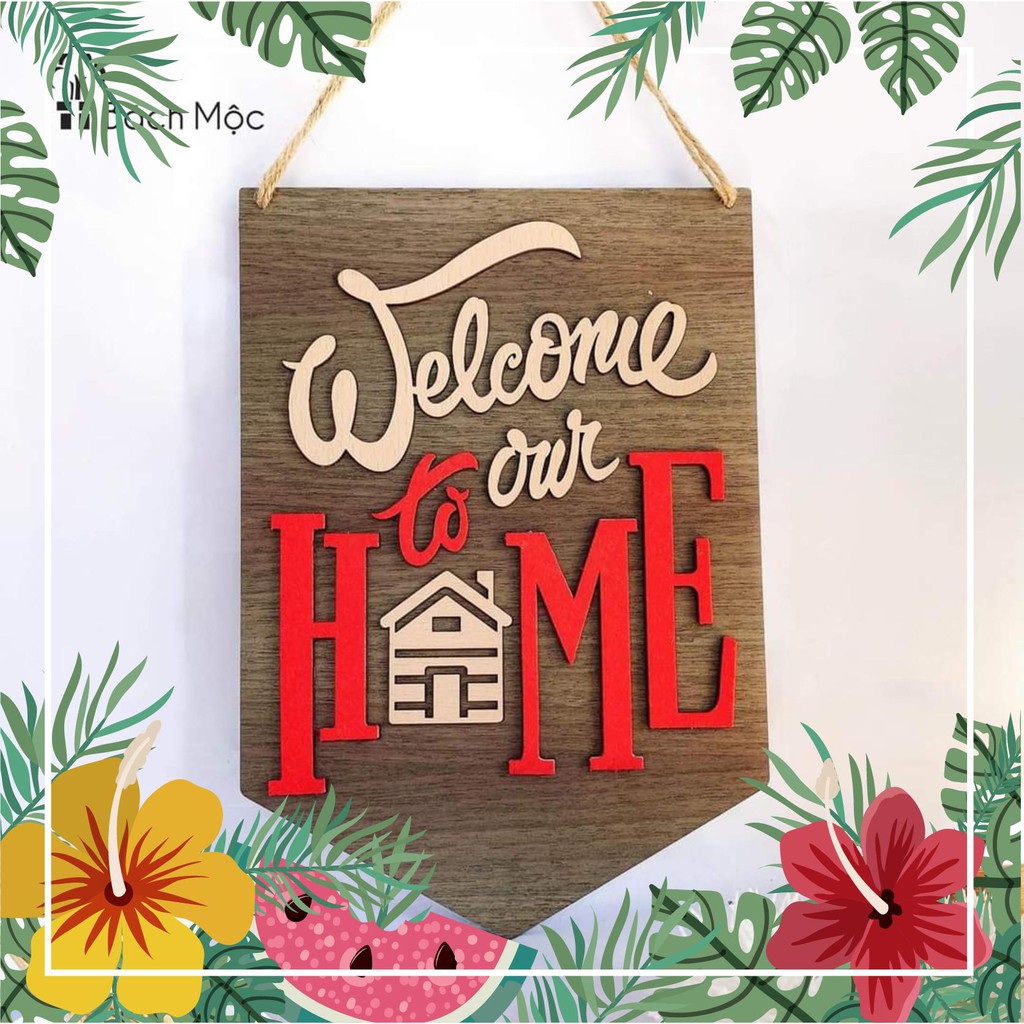 Bảng gỗ decor, bảng gỗ wellcome (bảng gỗ trang trí DNDecor + quà tặng giá trị 17.000đ)