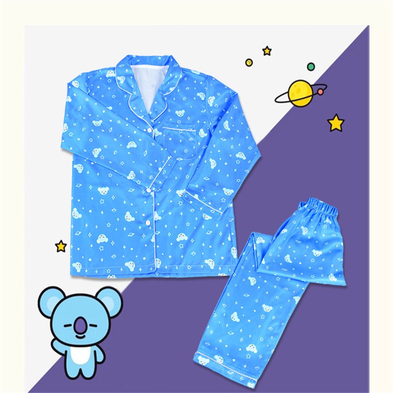 ẢNH THẬT BỘ NGỦ PYJAMA LỤA BT21 BTS