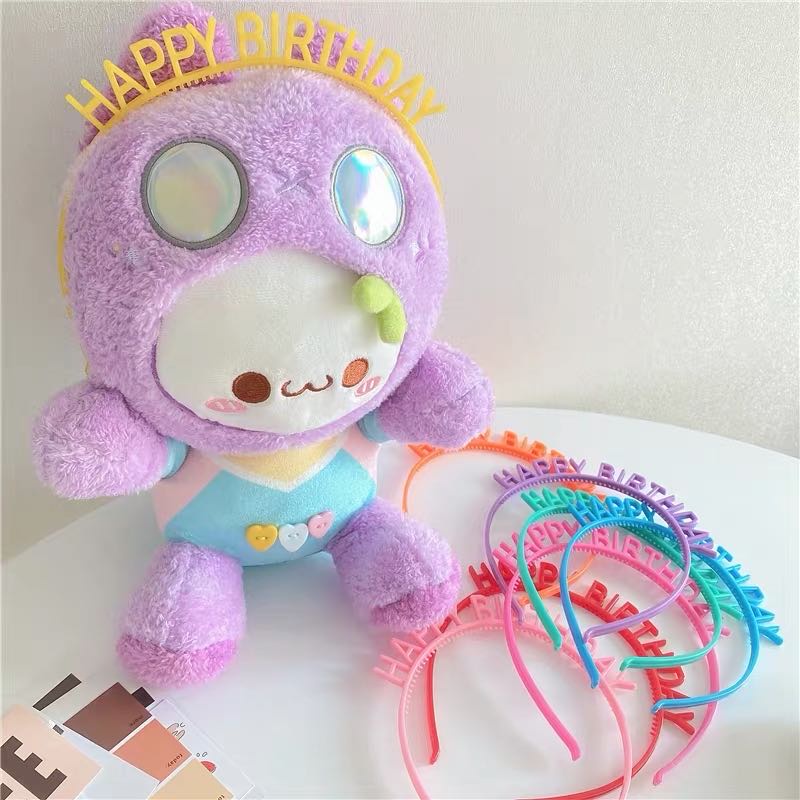 【kifli】Băng đô cài tóc chữ sinh nhật màu sắc dễ thương phong cách Hàn Quốc