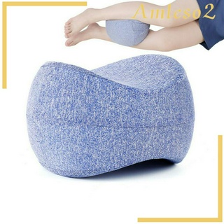 [Amleso2] Gối đầu gối bằng bọt trí nhớ thoải mái cho khớp chân ngủ bên màu xanh