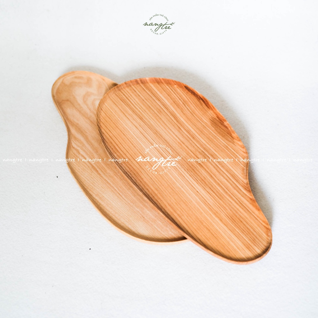 Khay gỗ hình trái xoài - khay gỗ đựng đồ ăn(34x17cm)