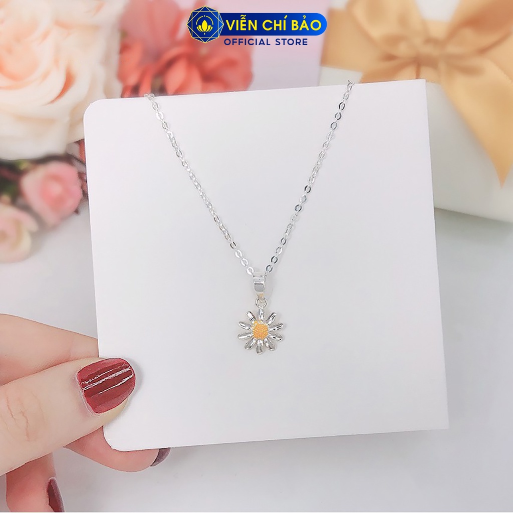 Vòng cổ bạc nữ Cúc họa mi chất liệu bạc 925 thời trang phụ kiện trang sức nữ Viễn Chí Bảo D400753