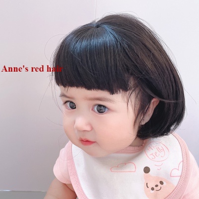 Bộ tóc giả xoăn ngắn kèm mũ đội đầu cho bé