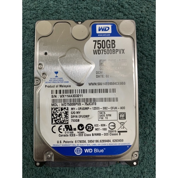 Ổ cứng hdd laptop 750gb wd,tosshiba,hitachi,seaget hàng bóc máy sức khoẻ 100%.