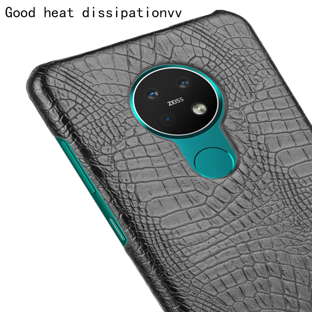 Nokia 7.2 Casing Fashion Crocodile Pattern Hard PC PU Leather Back Cover Nokia7.2 Hard Plastic Case Phone Cover