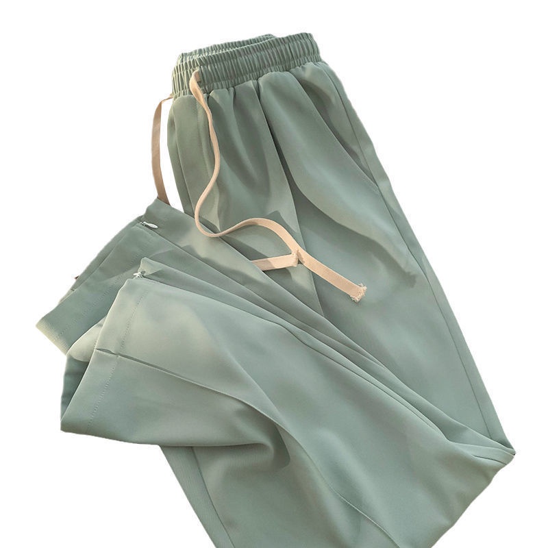Jiashucheng Quần Dài Ống Rộng Màu Xanh Bạc Hà Phong Cách Nhật Bản