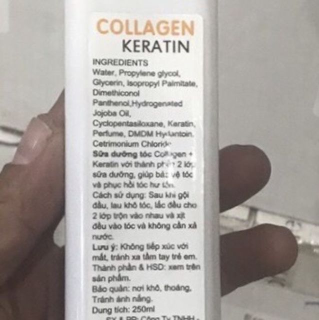 SỮA DƯỠNG PHỤC HỒI TÓC KERATIN COLLAGEN ALGO 250ml