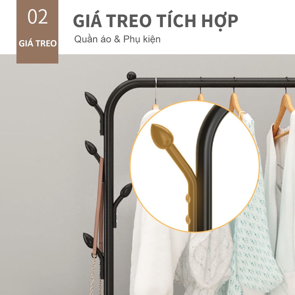Giá treo quần áo, kệ giày dép 2 trong 1 tiện lợi SAGOKER, mã GQA947