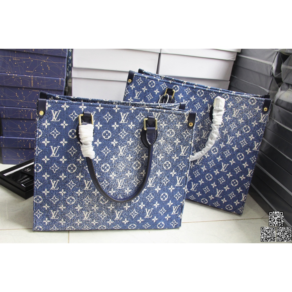 Túi Tote Book Denim Lvi Xanh Công Sở Dáng 2022 Size 36 Hàng Sẵn Hình Thật Shop Chụp