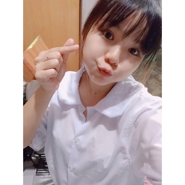 áo sơ mi Trắng form rộng học sinh, văn phòng dễ thương cổ lá sen