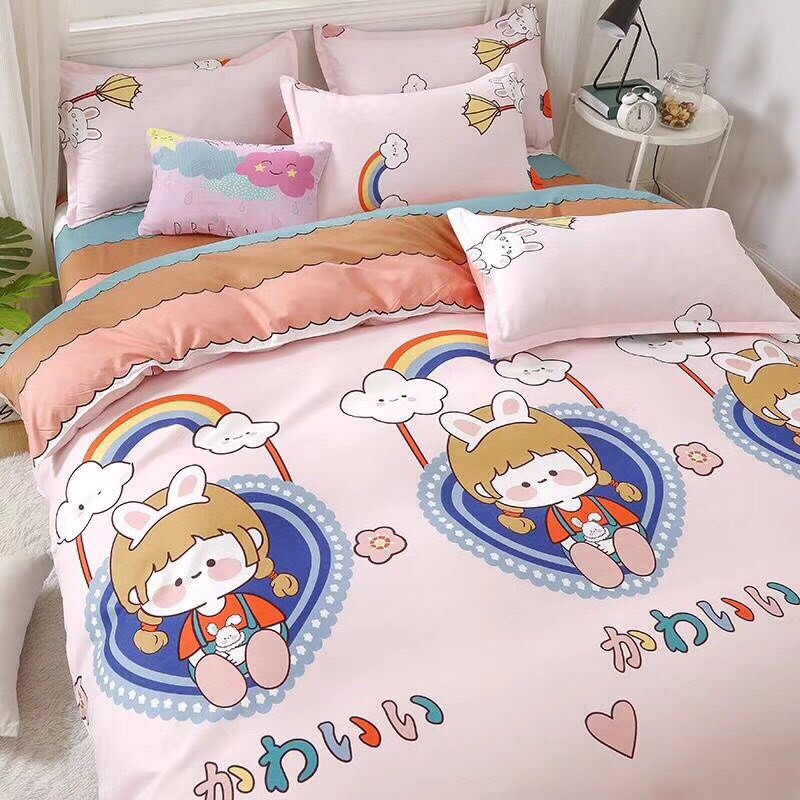 Bộ Chăn Ga Cotton POLY BÉ TAI THỎchăn, ga, cotton, ga nệm, chăn ga, cotton poly, chăn nệm, chăn ga gối, bedding️