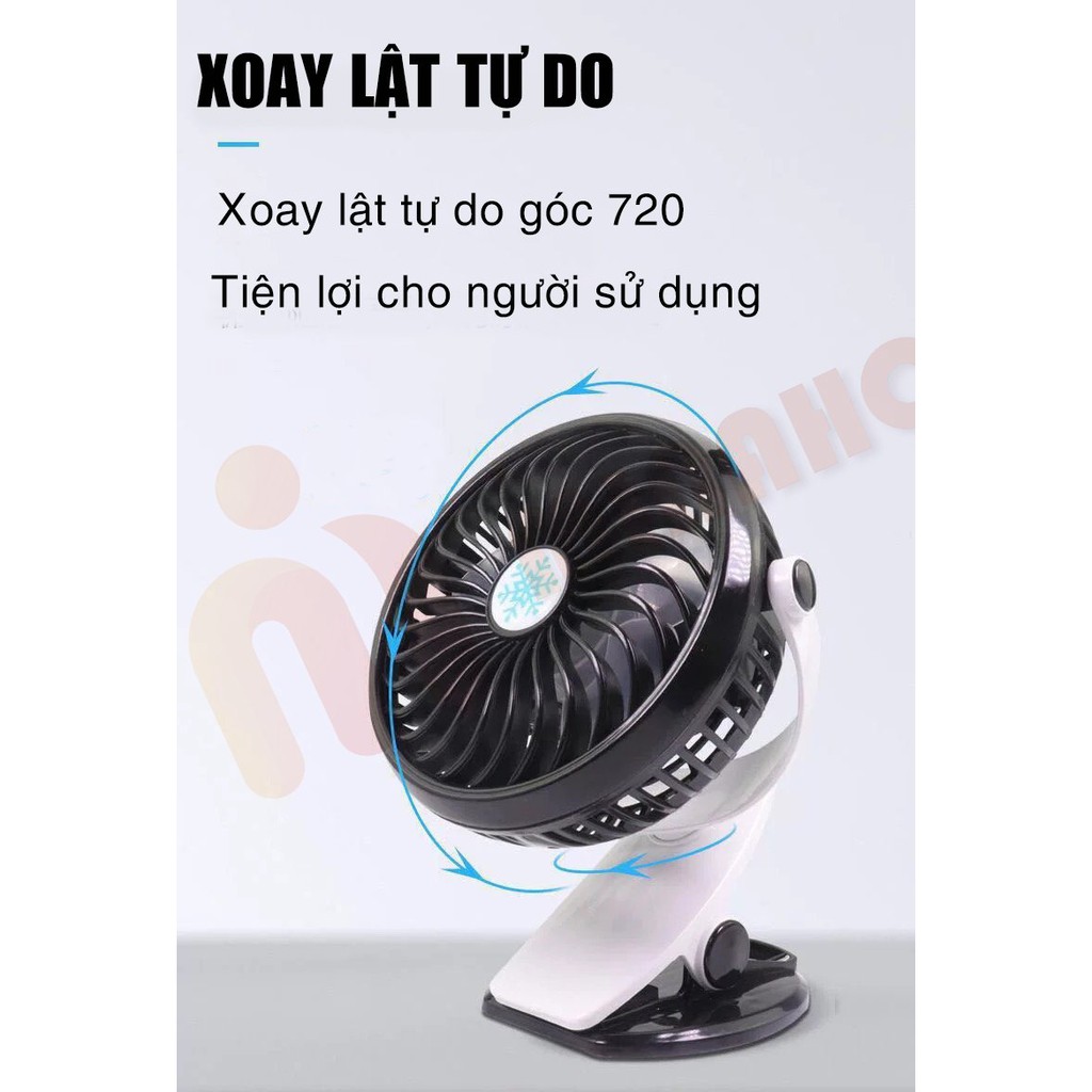 Quạt mini tích điện để bàn Minaho - Quạt mini xoay 720° | BigBuy360 - bigbuy360.vn