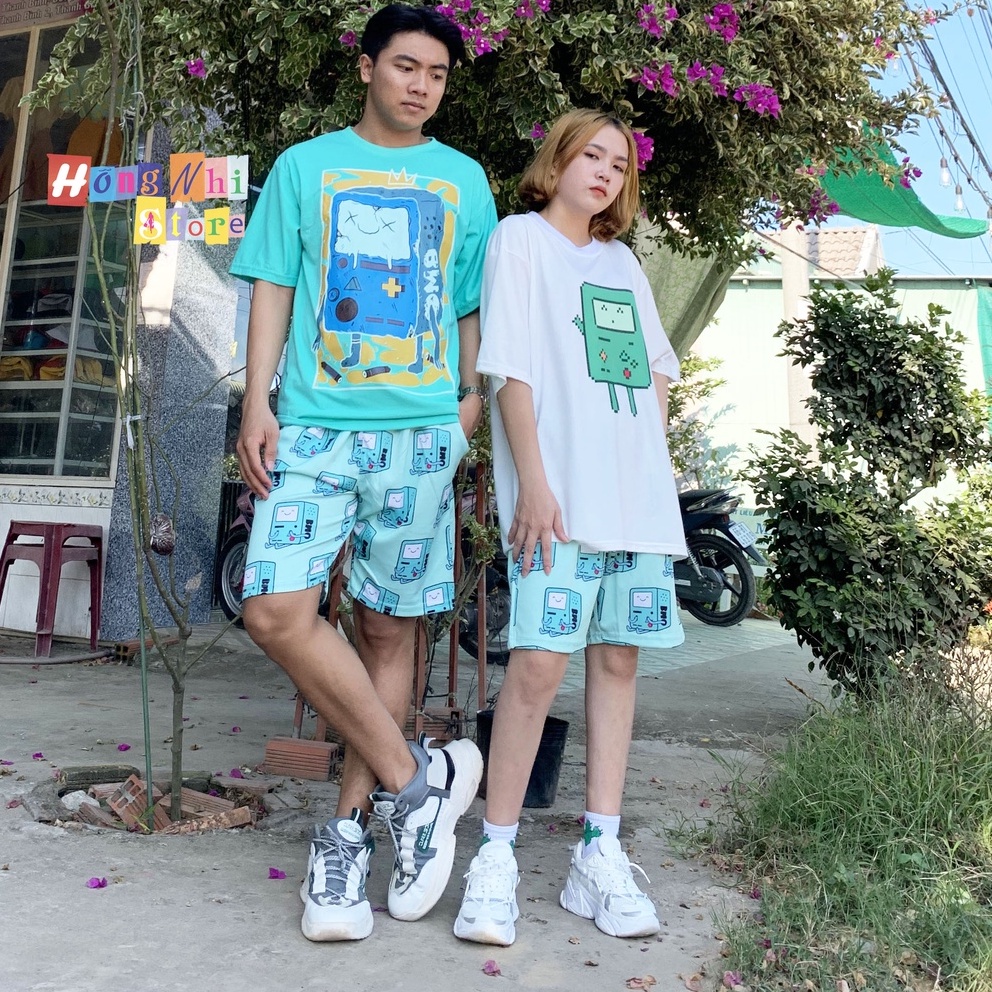 Quần Đùi Hoạt Hình Hộp BMO Short Cartoon Oversize Ulzzang Unisex Dáng Rộng - MM